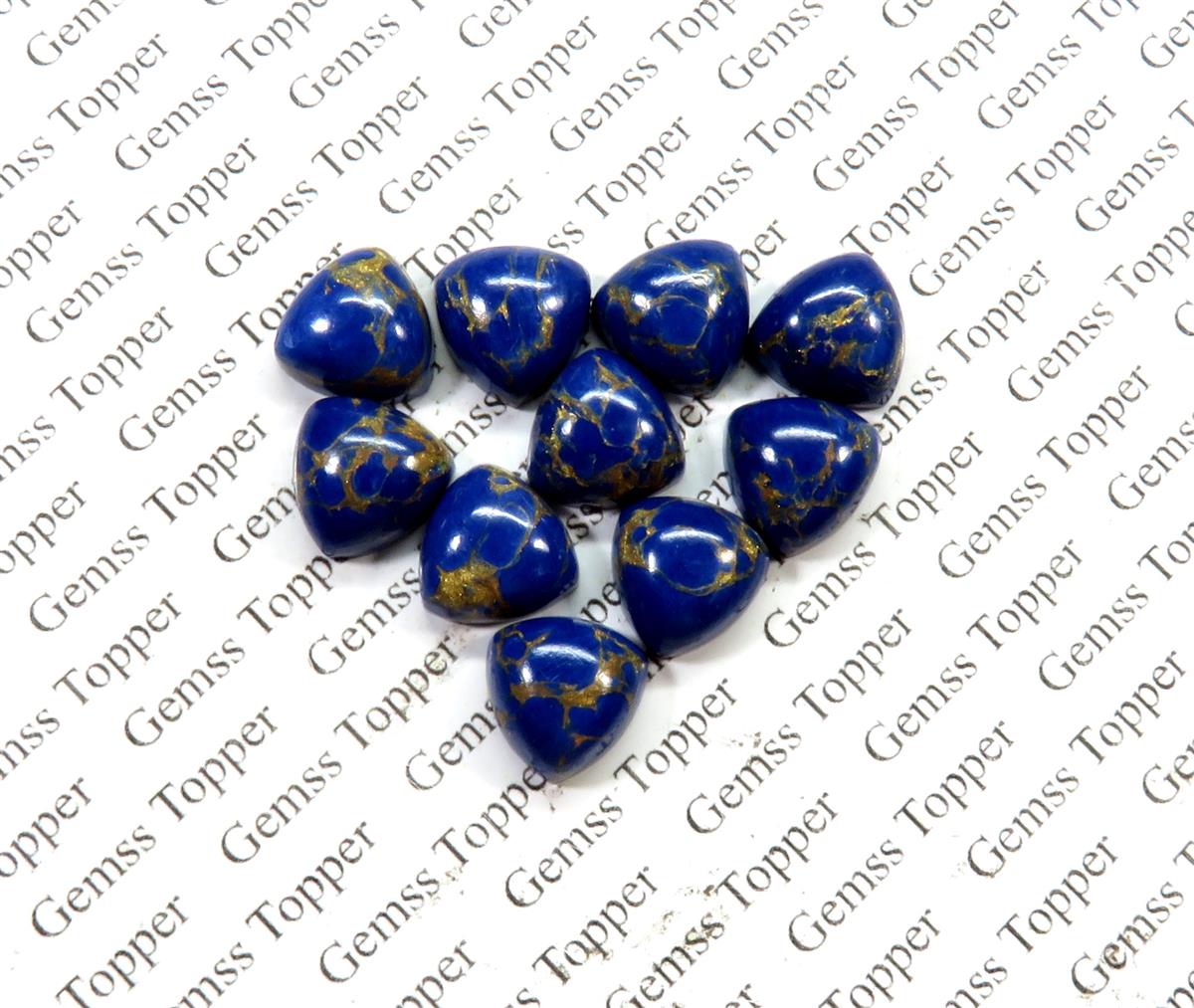 Lapis Mohave Turquoise 10x10 mm Trillion Cabochon